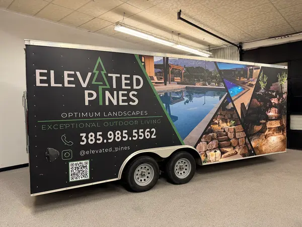Elevated Pines landscape trailer wrap