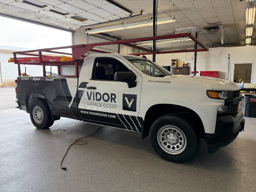 Vidor Garage Door truck graphics