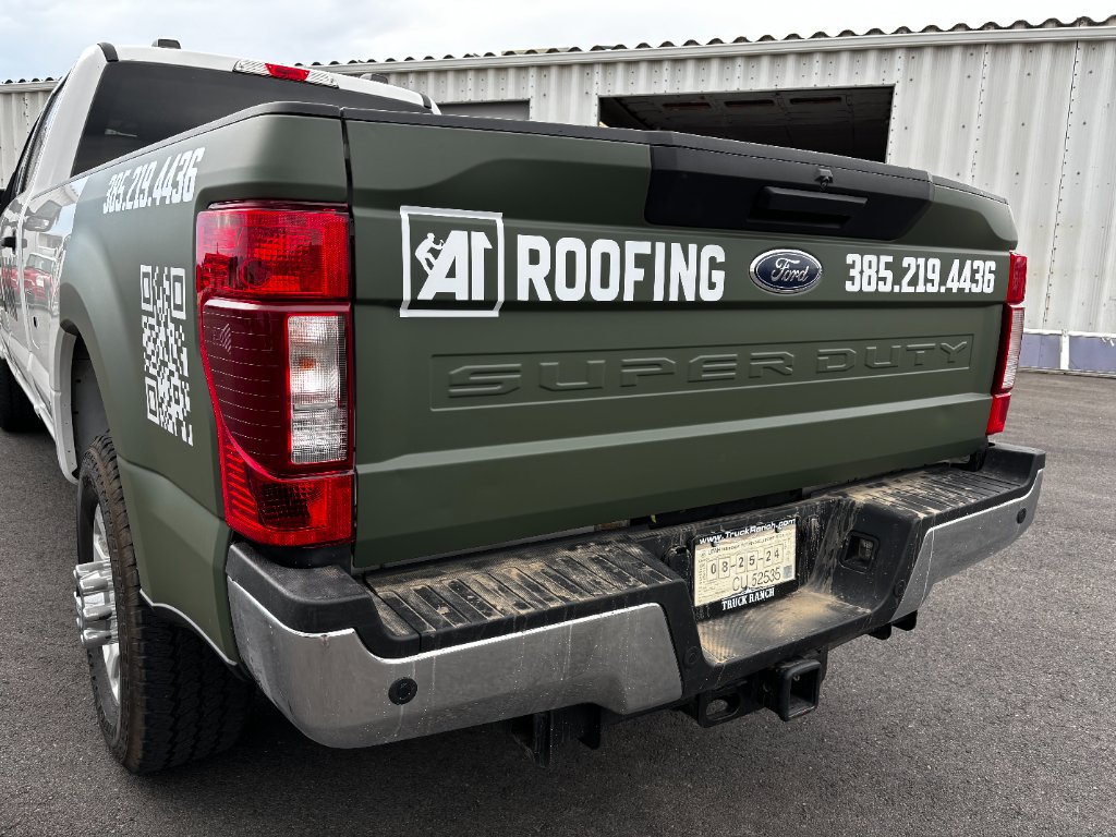 A1 Roofing Super Duty truck rear wrap