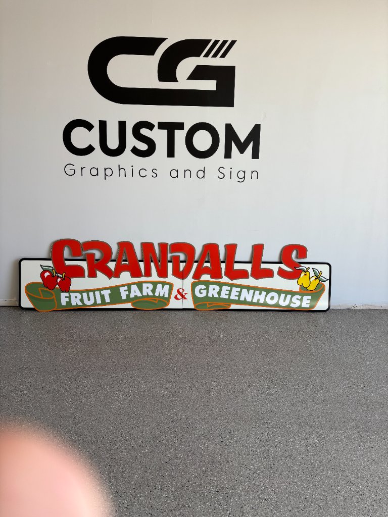 Crandalls Fruit Farm large format sign