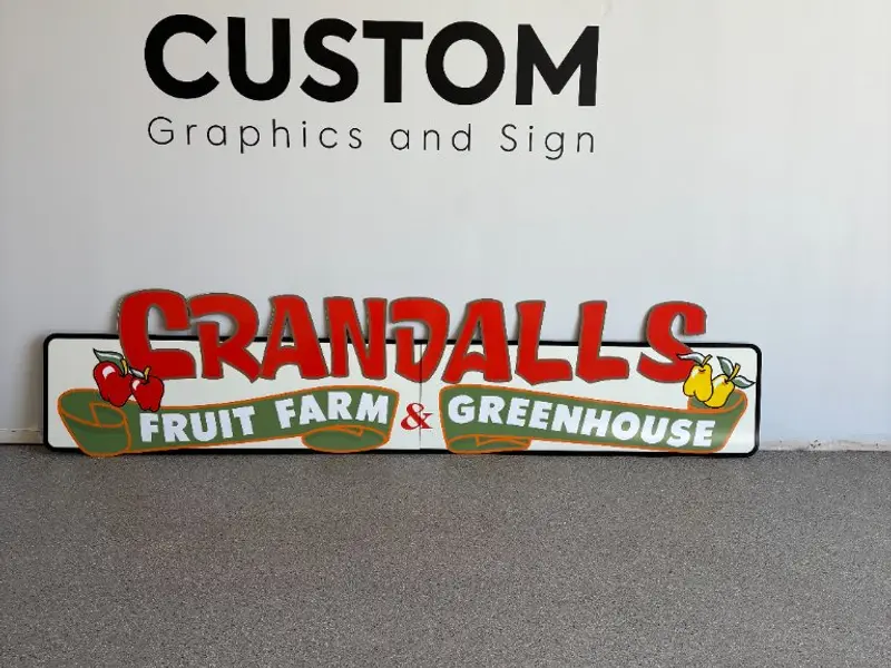 Crandalls Fruit Farm large format sign