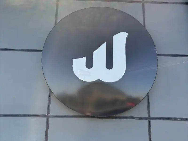 The Wash round dimensional logo sign