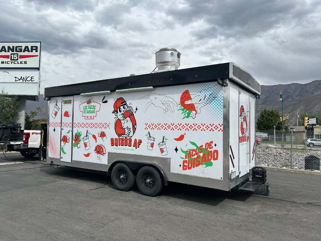 Guisos AF food trailer wrap