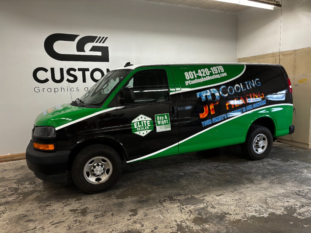 JP Cooling and Heating van wrap