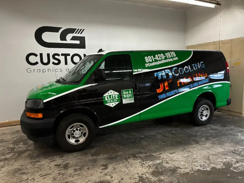 JP Cooling and Heating van wrap