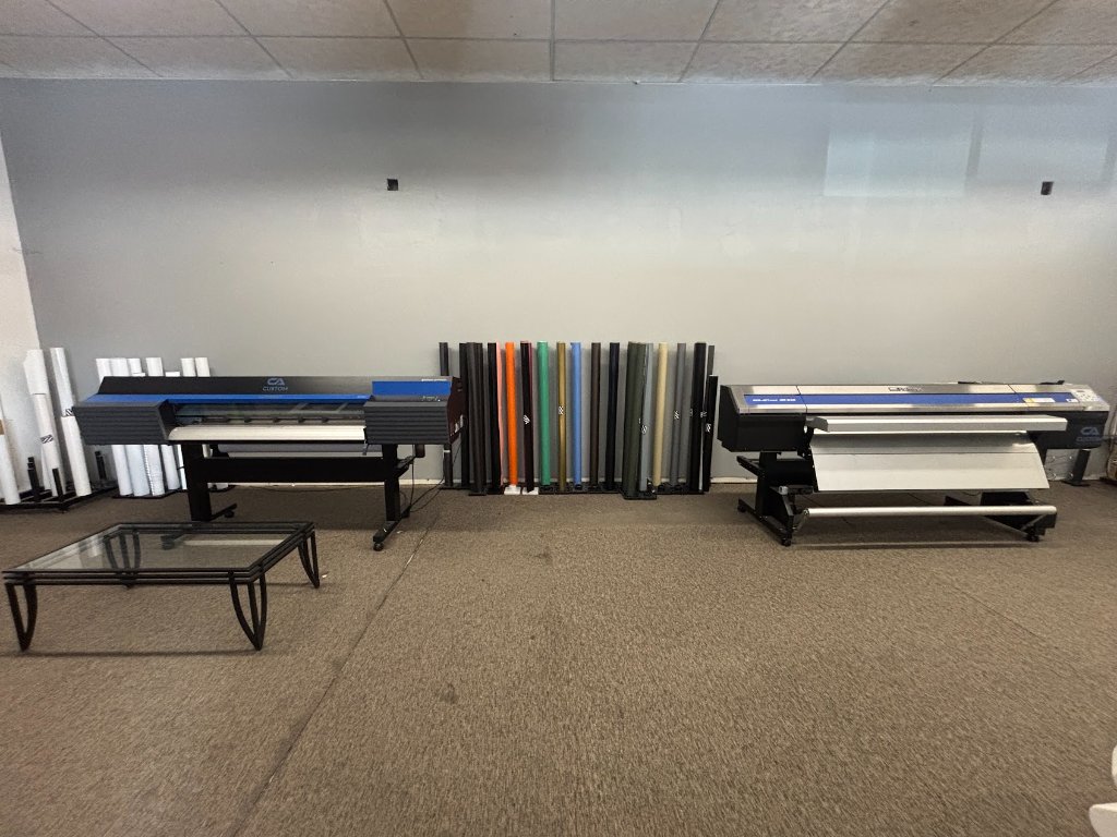 Custom Graphics vinyl rolls and equipment