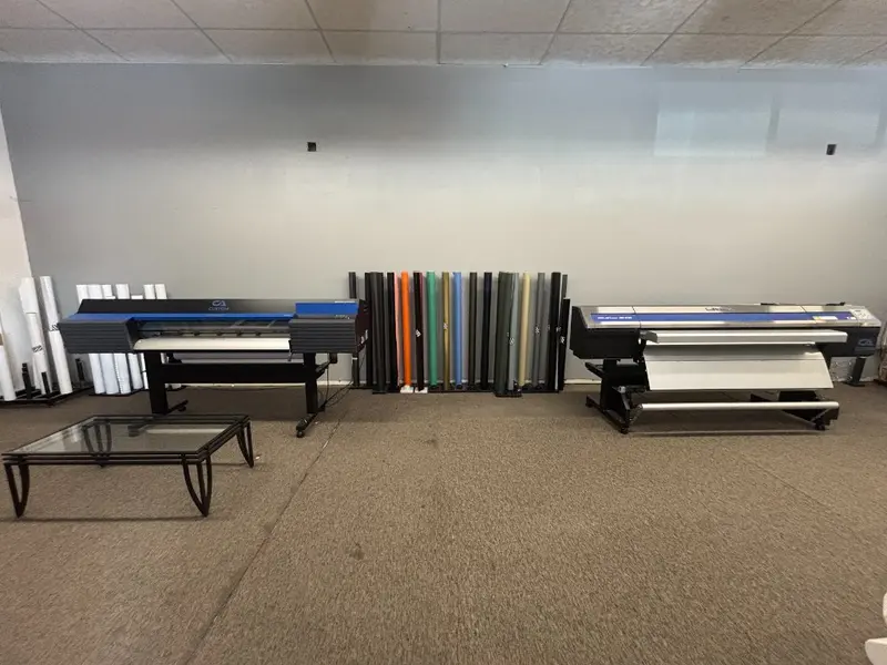 Custom Graphics and Sign printing equipment and vinyl rolls