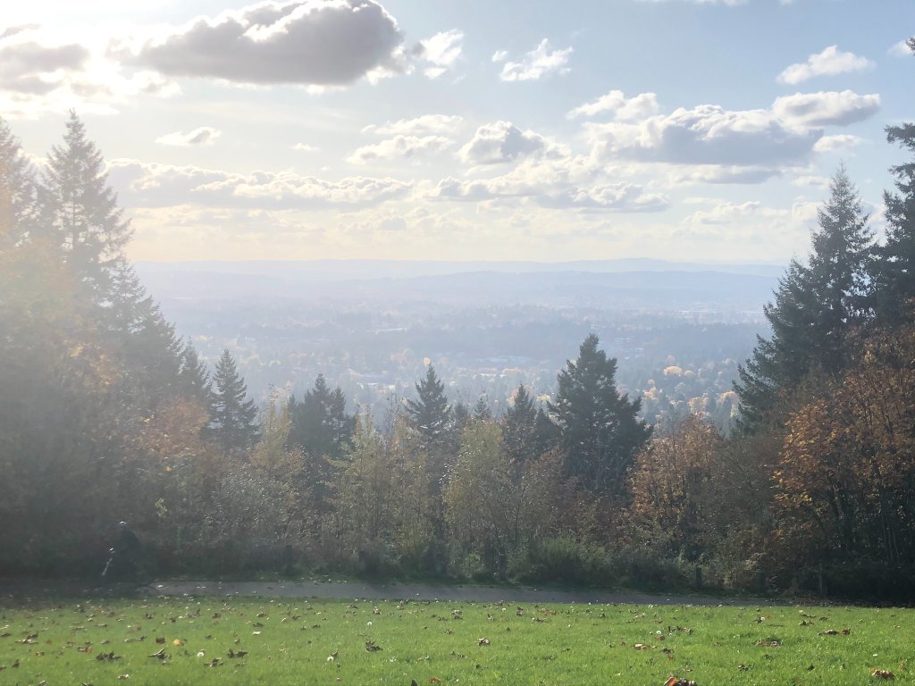 Portland panoramic view from Pittock Mansion hill
