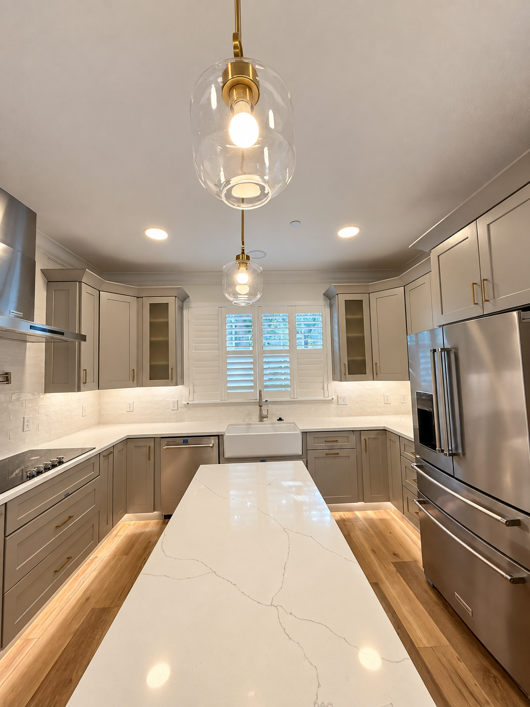 After - Marble Island Kitchen