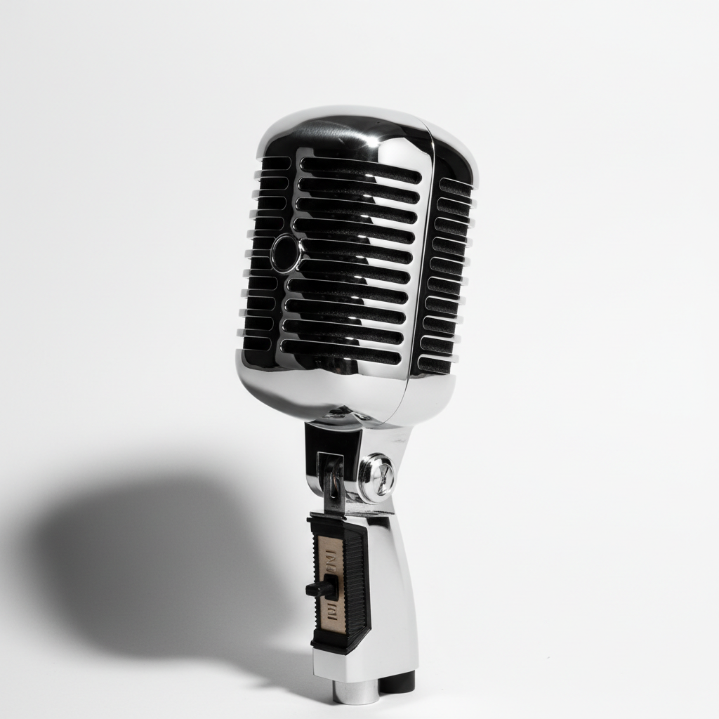 Vintage chrome microphone
