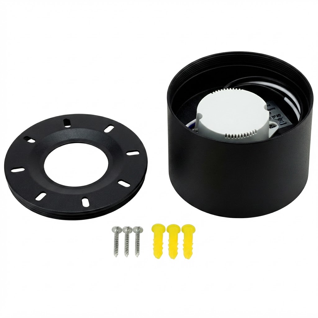 LED луна за открит монтаж 10W 80LM/W черна 3000K Bridgelux-Chip 3