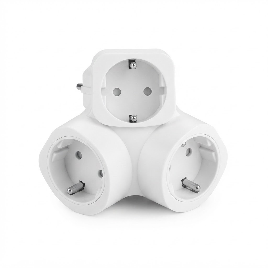 Трипосочен адаптер 16a, 230v, макс. 3500W, IP20 - бял 3