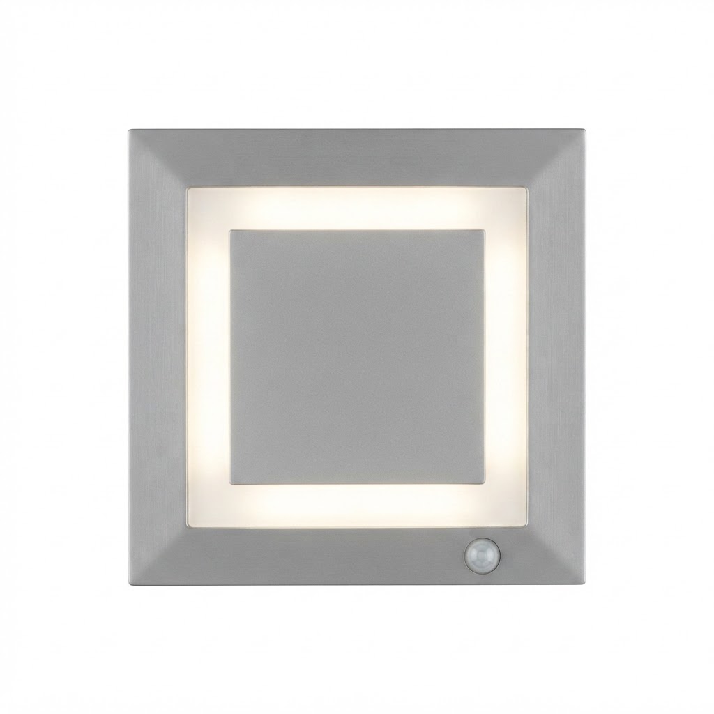LED осветително тяло за стълби 1W 80LM/W 4000K IP20 сиво квадратно със сензор 2