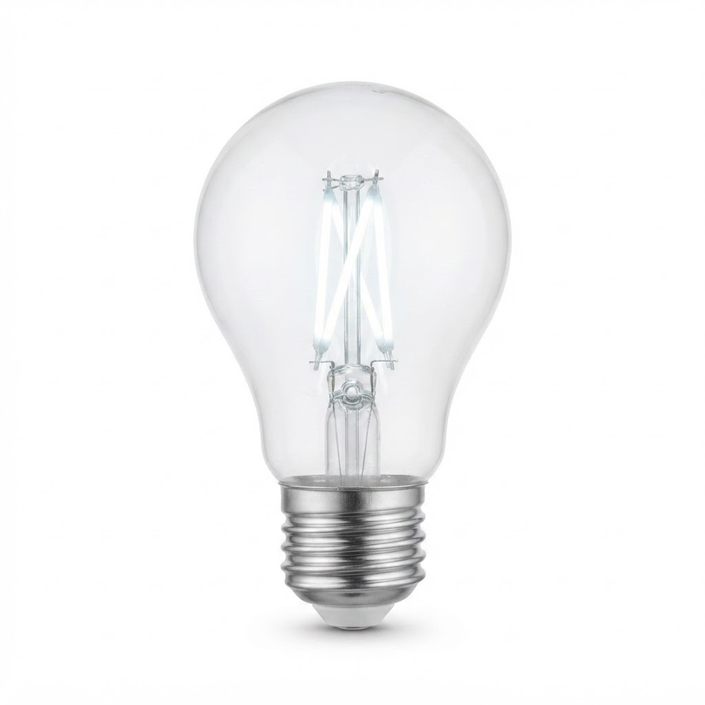 LED крушка a60 5W 600lm E27  6000K филамент 2