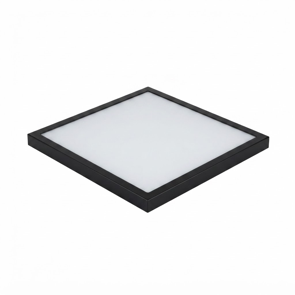 LED панел за вграждане 12W тънък модул квадратен AC85-260V 3CCT черен 2