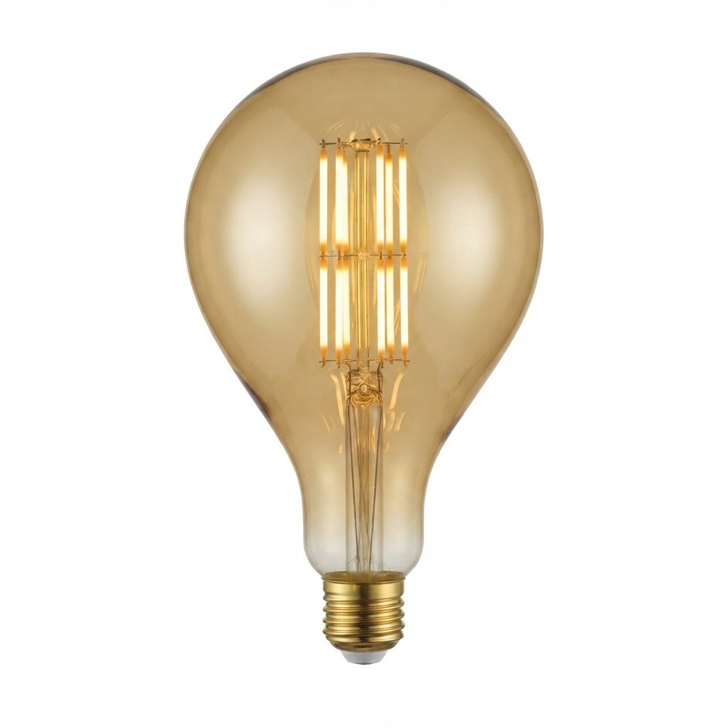 LED крушка E27 ps160 8W 810lm 1800K златиста димеруема 3