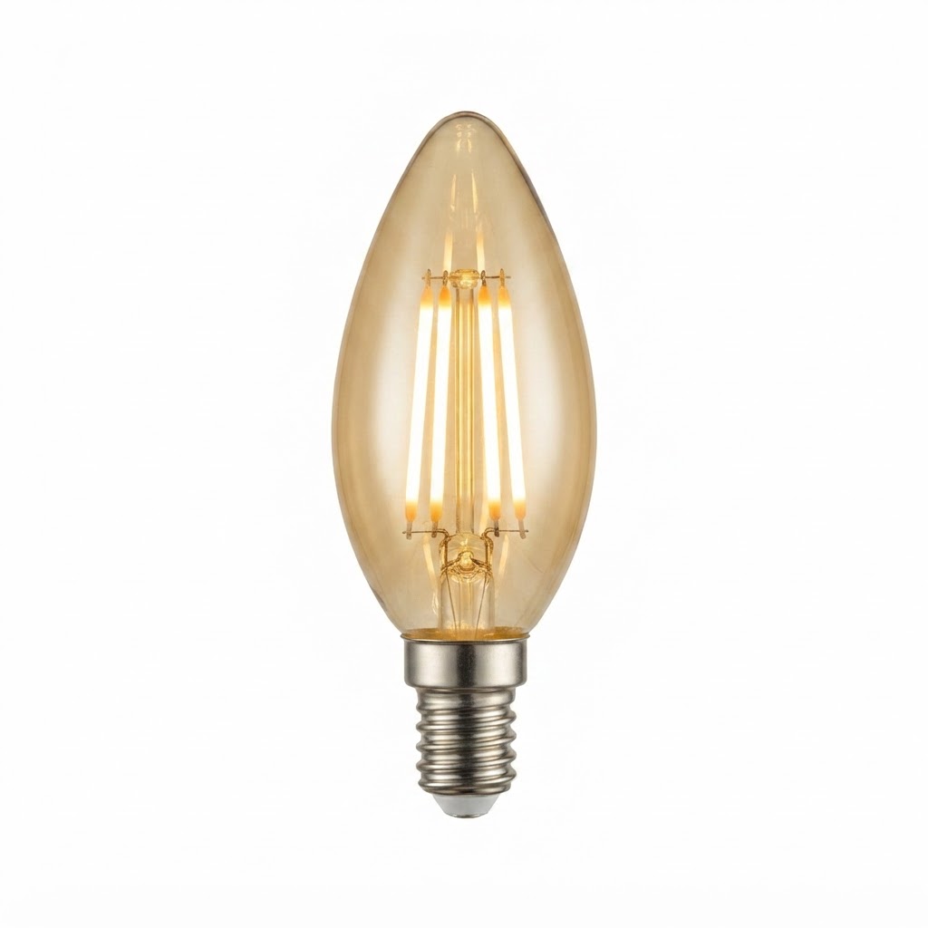 LED кендъл c35 E14 4W 400lm 2500K златист ефект 2