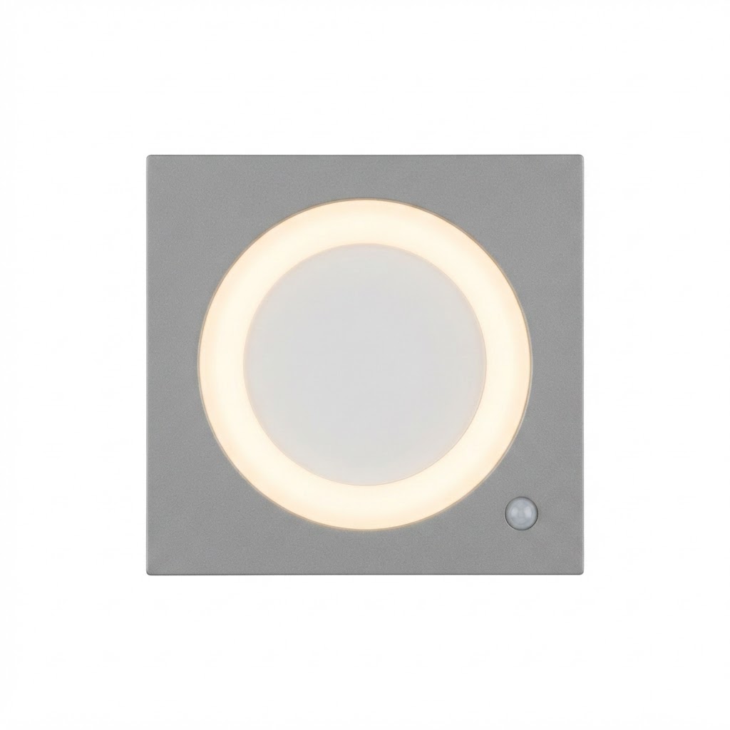 LED осветително тяло за стълби 1W 80LM/W 4000K IP20 сиво квадратно със сензор 3