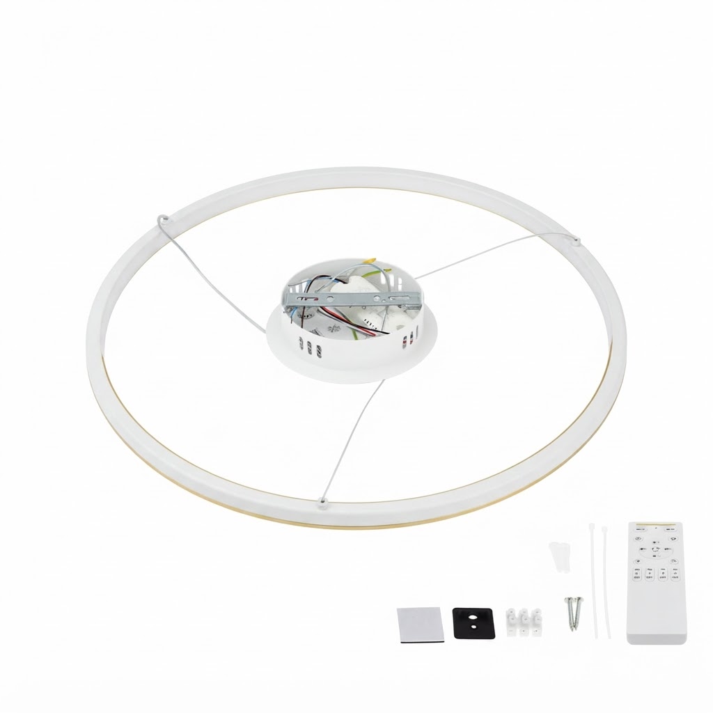 Кръгъл висящ осветител 30W 3000-6000K с дистанционно златист 3