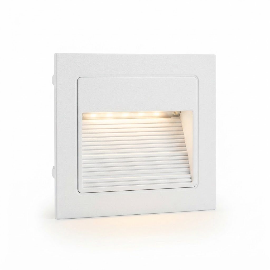 LED лампа за стъпало квадратна бяла 3W 180LM 3000K AC220-240V IP65 влагозащитен осветител за вграждане топла светлина 2