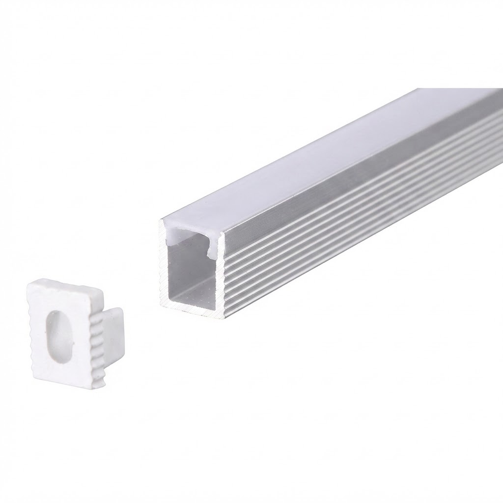 Алуминиев профил за LED лента сребрист корпус с бял дифузер L=2m 7.8x9mm - 5mm