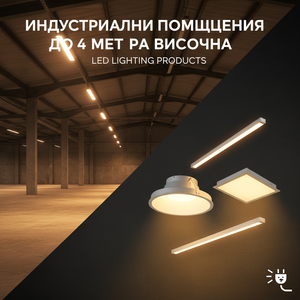 Индустриални помещения до 4 метра височина