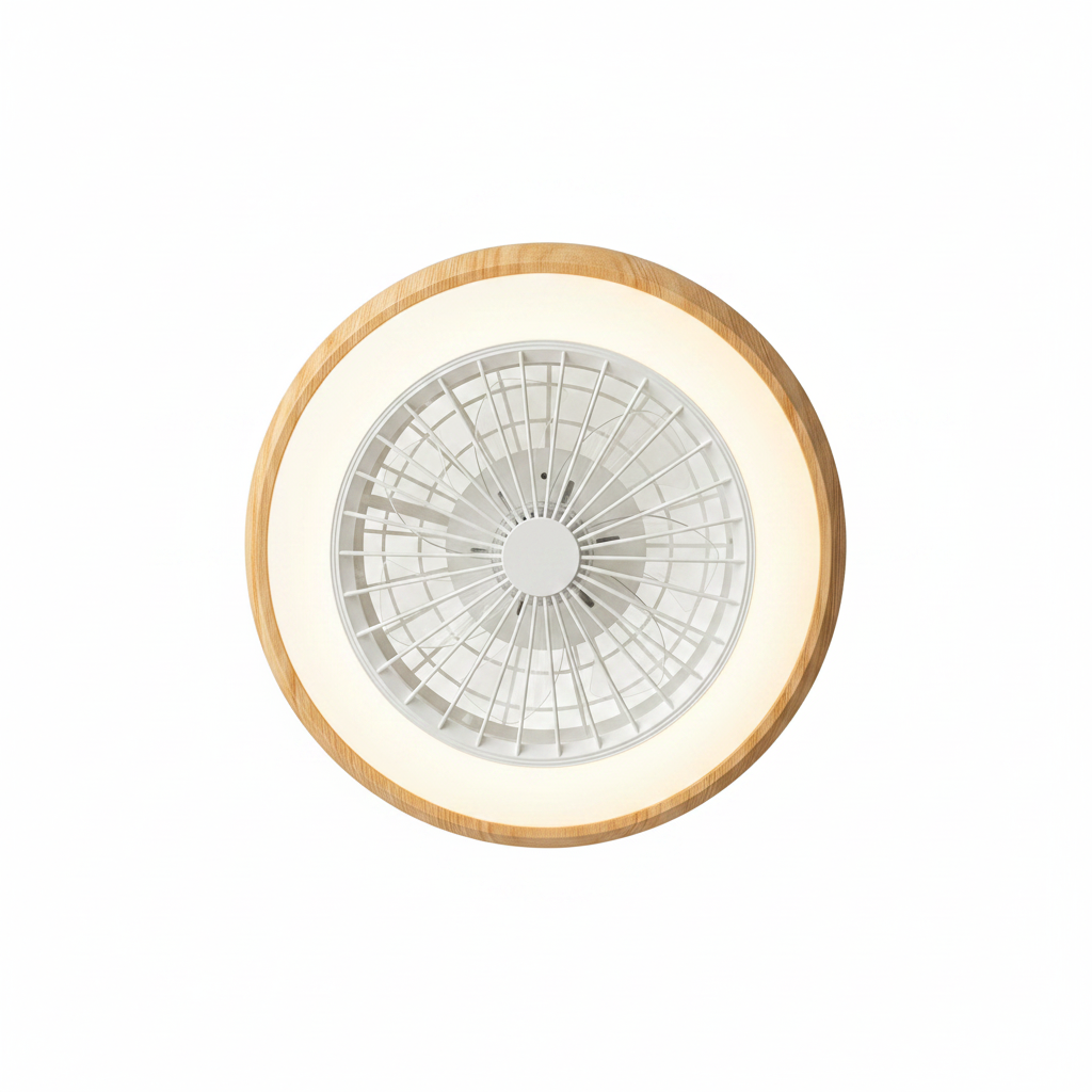 LED вентилатор-плафон 36W 2880lm 3 цветни температури (2700K/4000K/6000K) Бяло+Дърво
