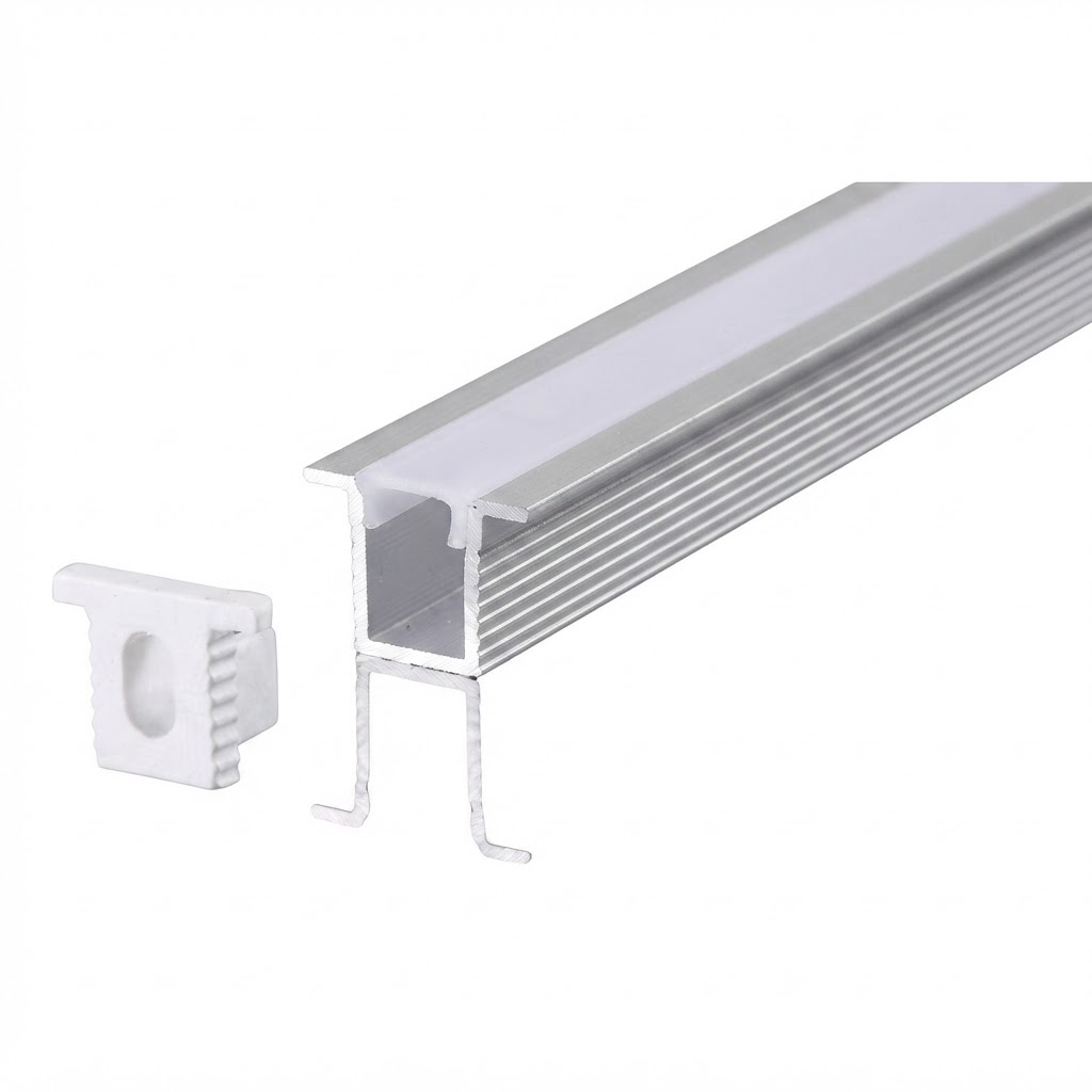 Алуминиев профил за LED лента сребрист корпус с бял капак L=2m 12.4x9mm - 5mm монтажен канал за осветление