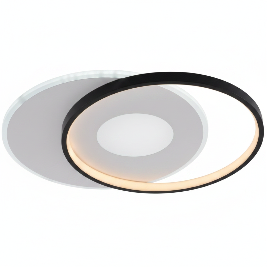 LED осветител за таван 54W 3000-6000K с дистанционно черно-бял