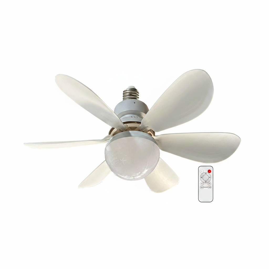 LED крушка тип вентилатор E27 12W 3CCT 960LM 85-265V бяла с дистанционно управление