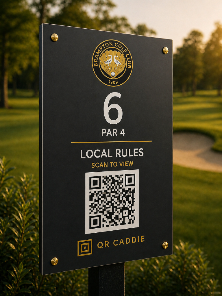 On-course QR Caddie signage