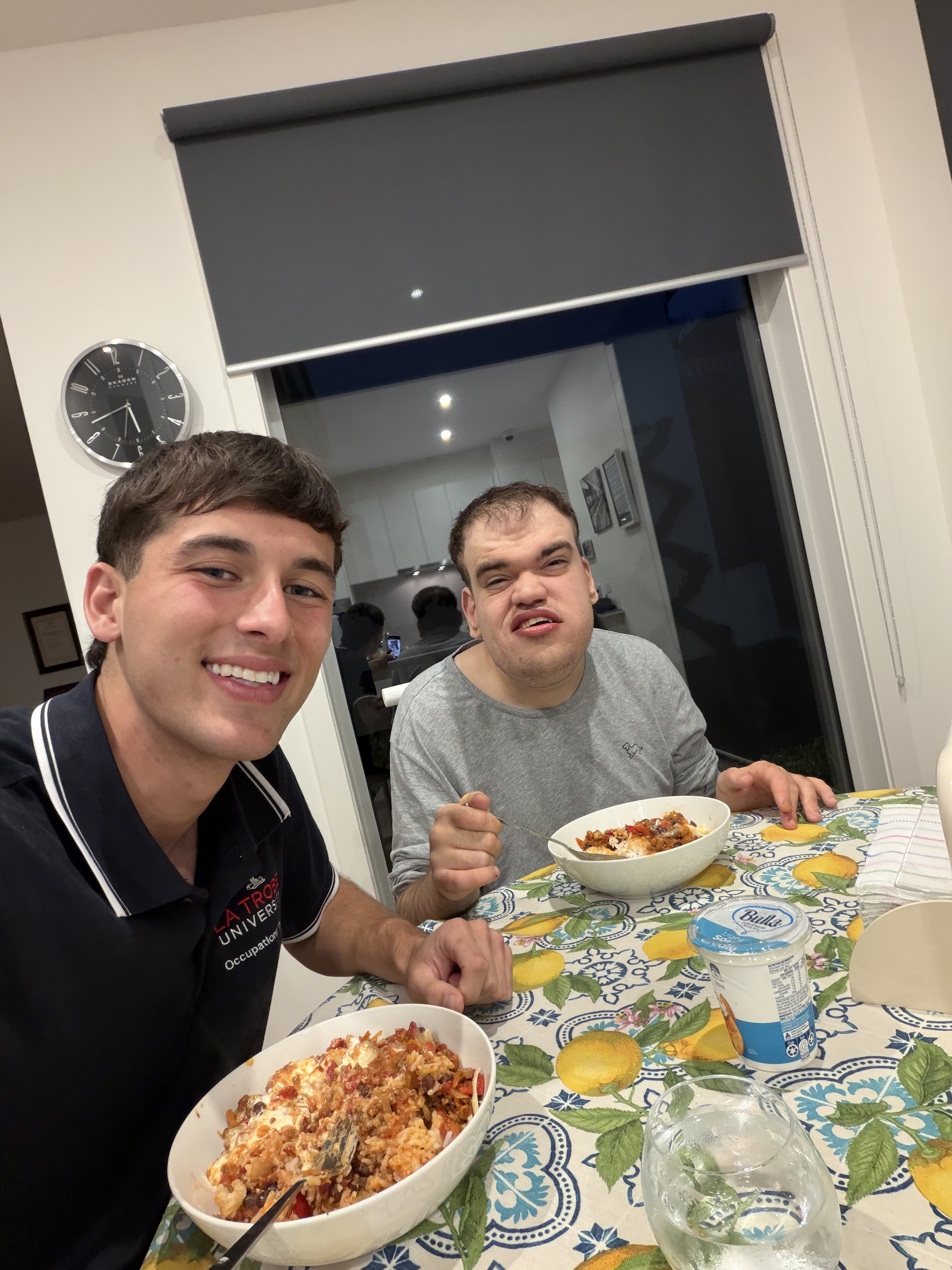 Sharing a meal and good company