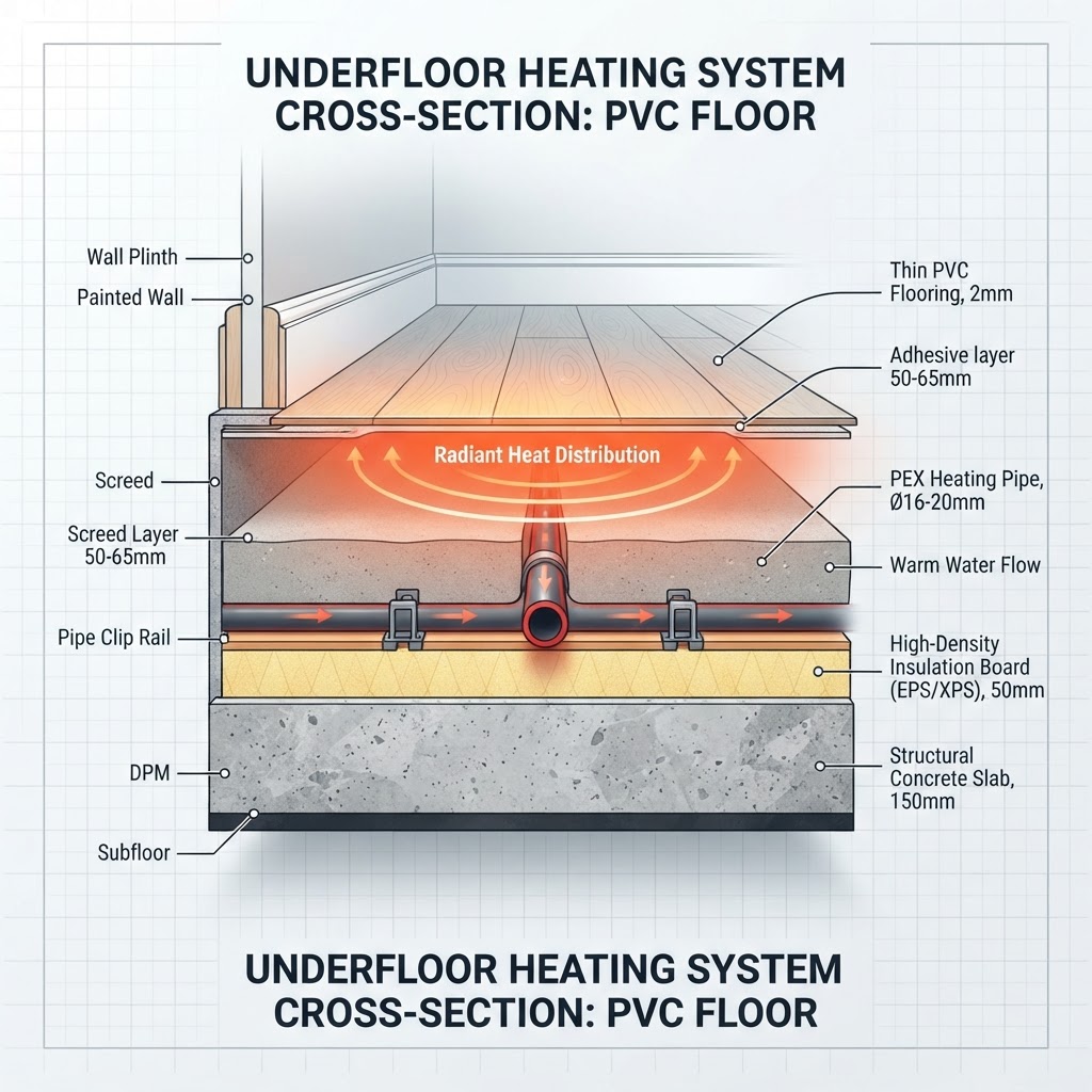 Vloerverwarming en PVC: wat kost het écht?