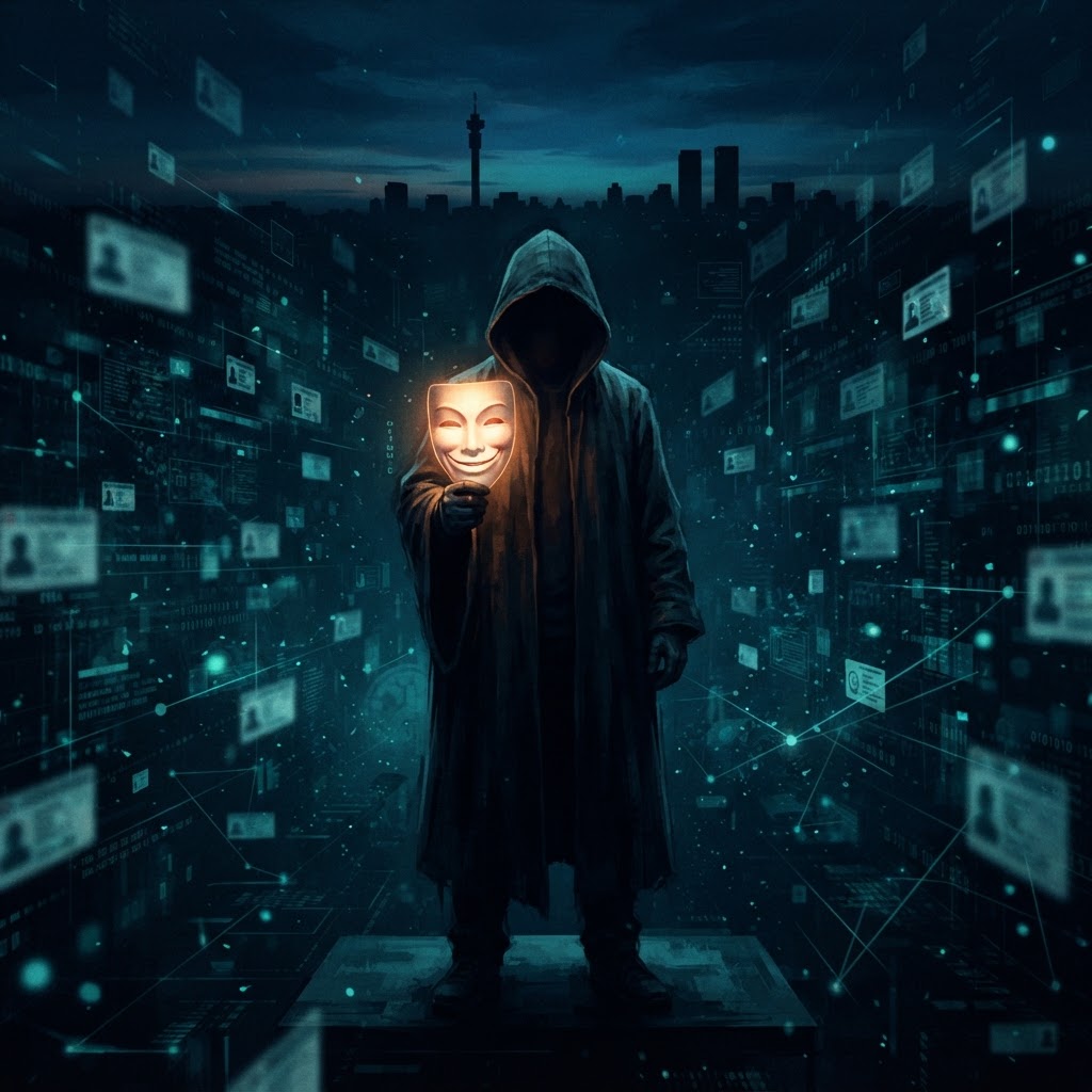 A stranger offering a mask to rent someone's identity online