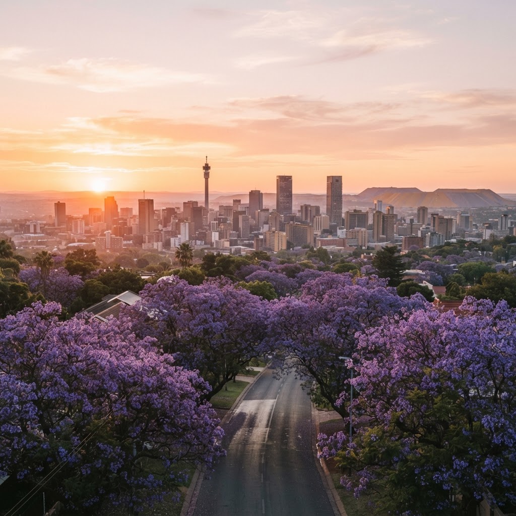 Sunrise over Johannesburg after three days of not being able to open my own website