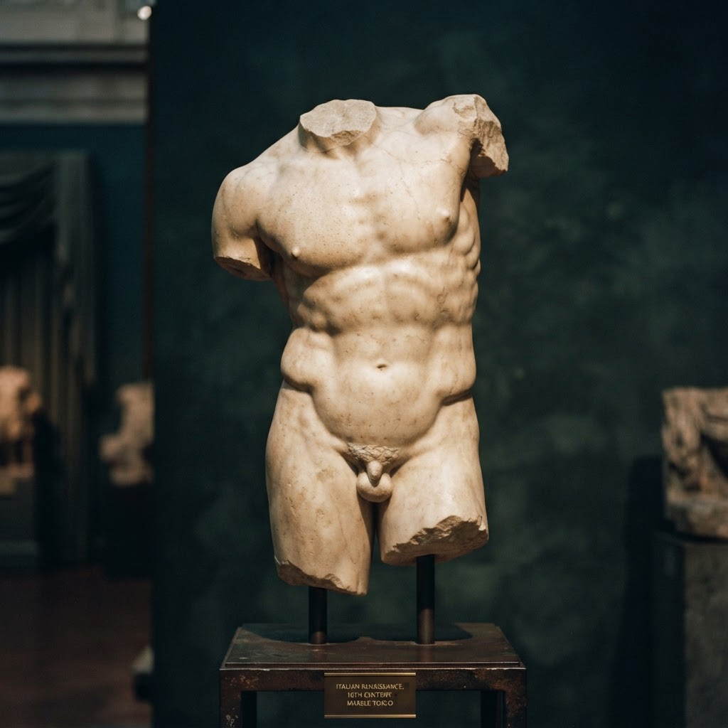 Classical marble sculpture representing the human body