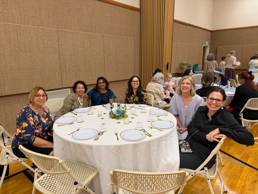 Relief Society sisters sharing a meal together