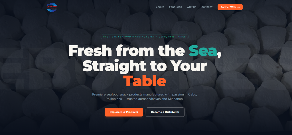 Seamasters Food Products website preview