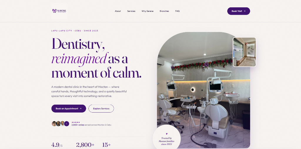 Serene Dental website preview