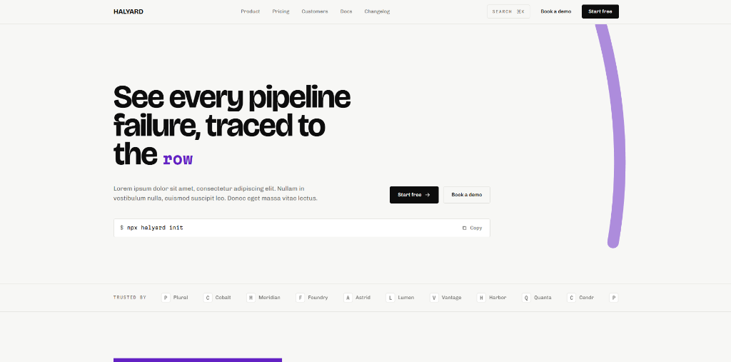 Halyard website preview