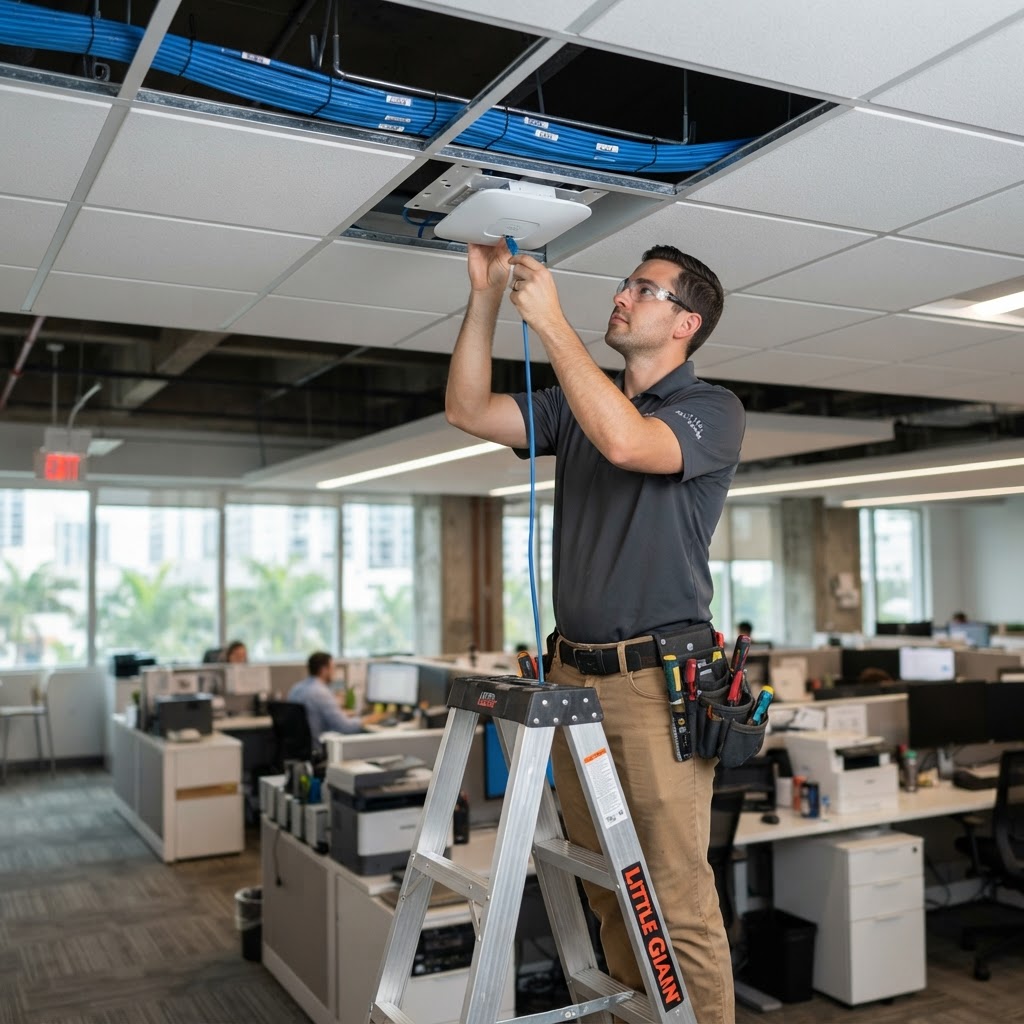 Structured cabling installation in a South Florida commercial office by MY IT BRAIN
