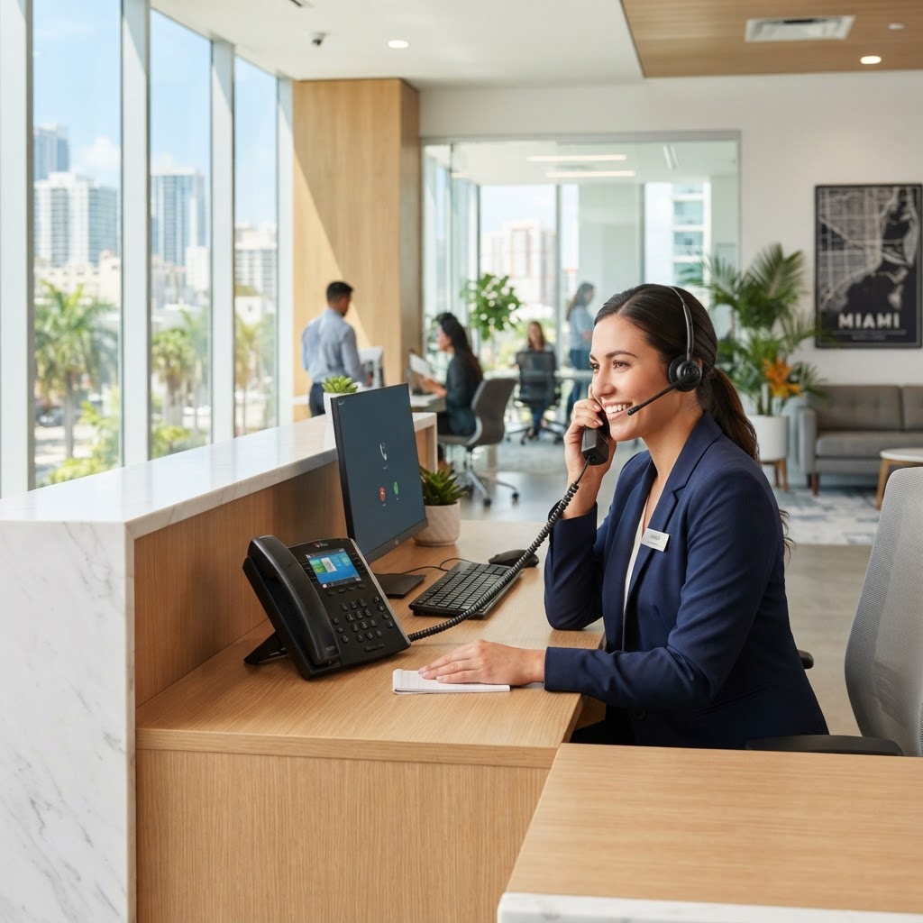 Business VoIP phone system setup in a South Florida Miami office managed by MY IT BRAIN
