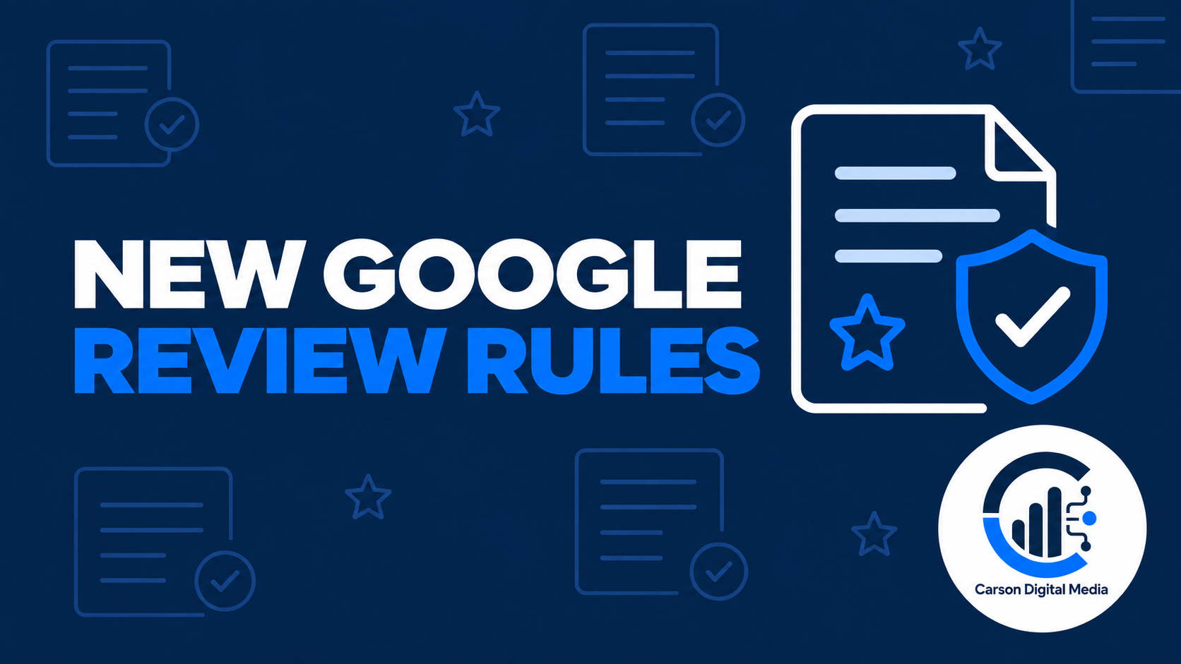 New Google review rules for 2026 with shield and checkmark icons