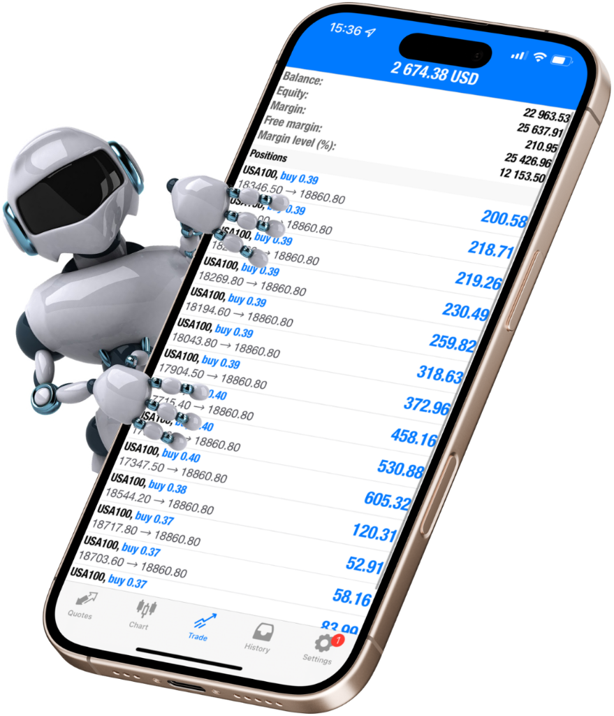 Robot trading on phone