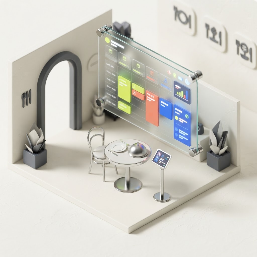 Restaurant & Hospitality software illustration