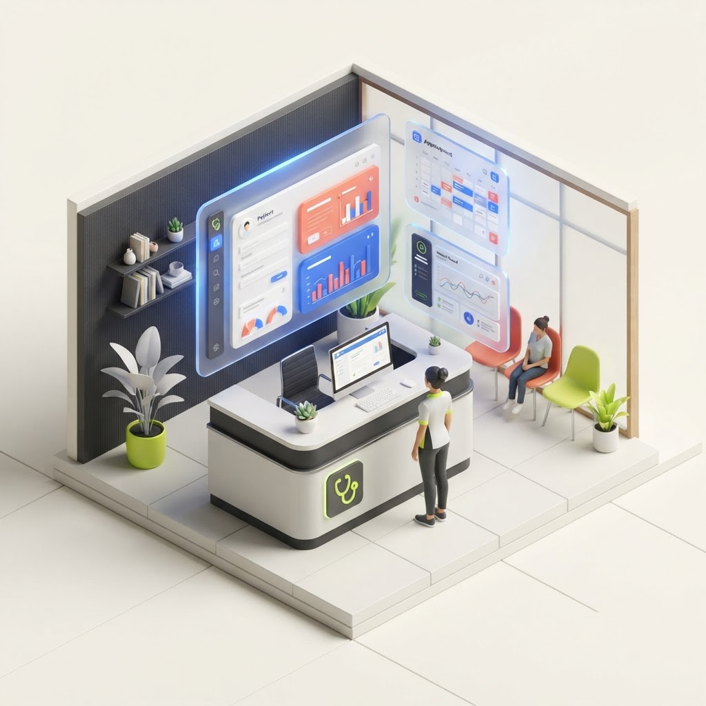 Healthcare software illustration