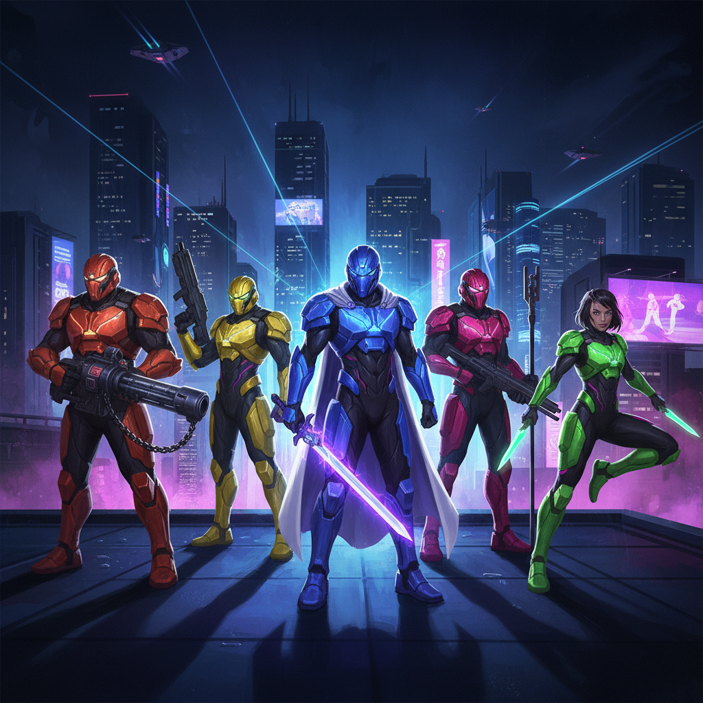 Time de heróis reunidos