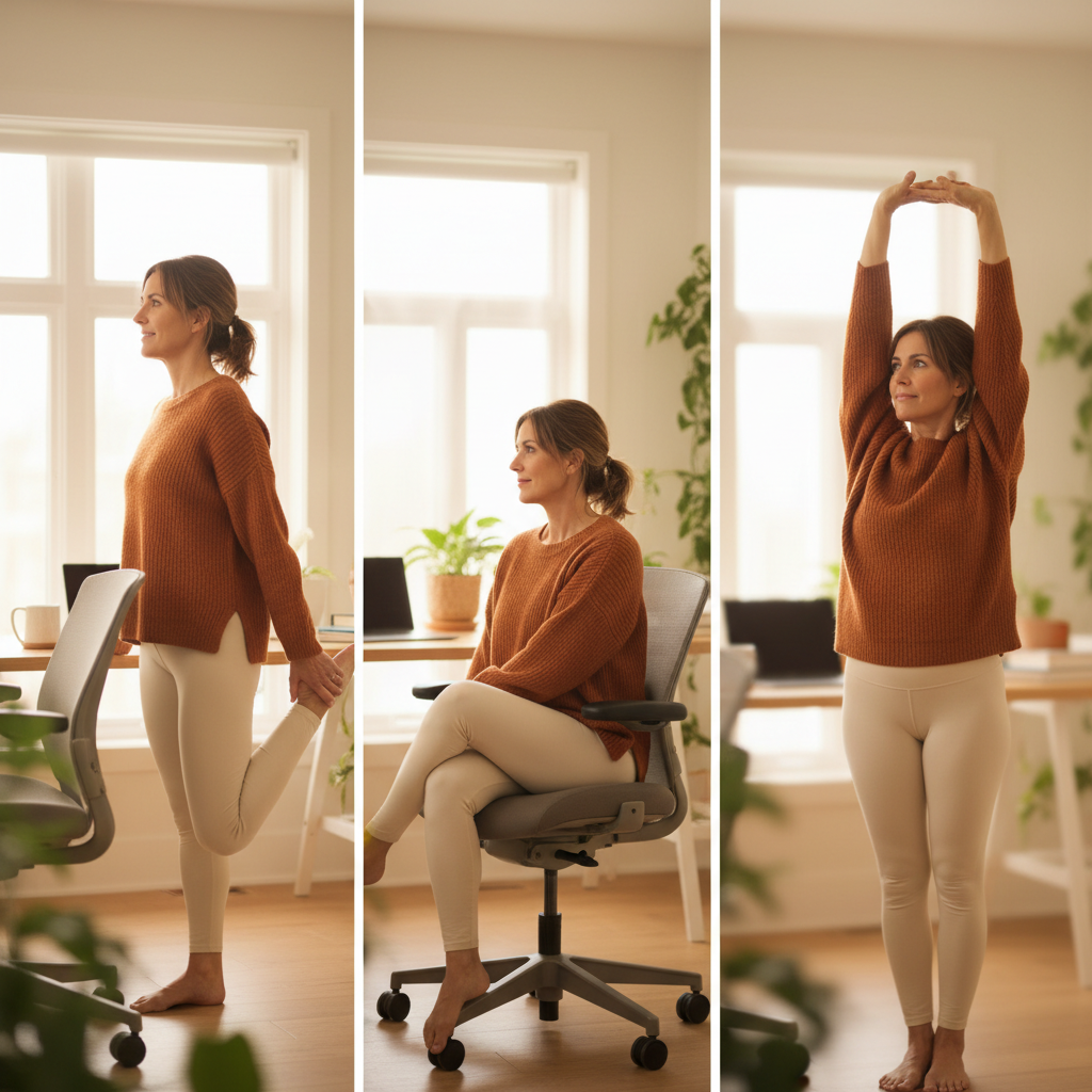 Reclaim Your Energy: 3 Desk Stretches for Women in Perimenopause