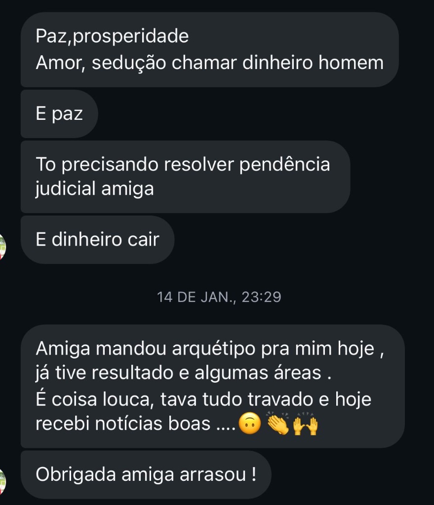 Amiga mandou arquétipo - resultados imediatos