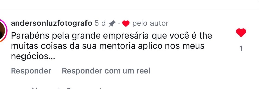 Comentário Instagram - andersonluzfotografo